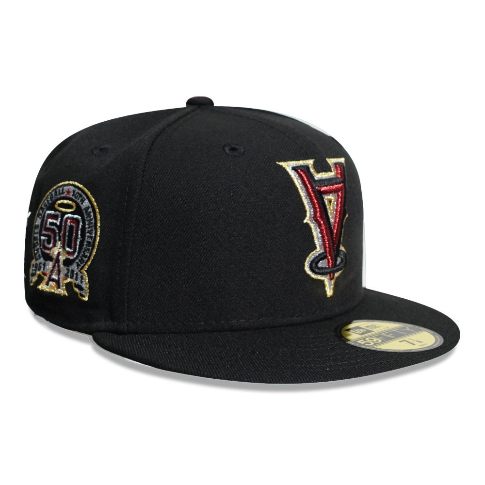Бейсболка 59FIFTY MLB ANAHEIM ANGELS UPSIDE DOWN BLACK / GREY UV