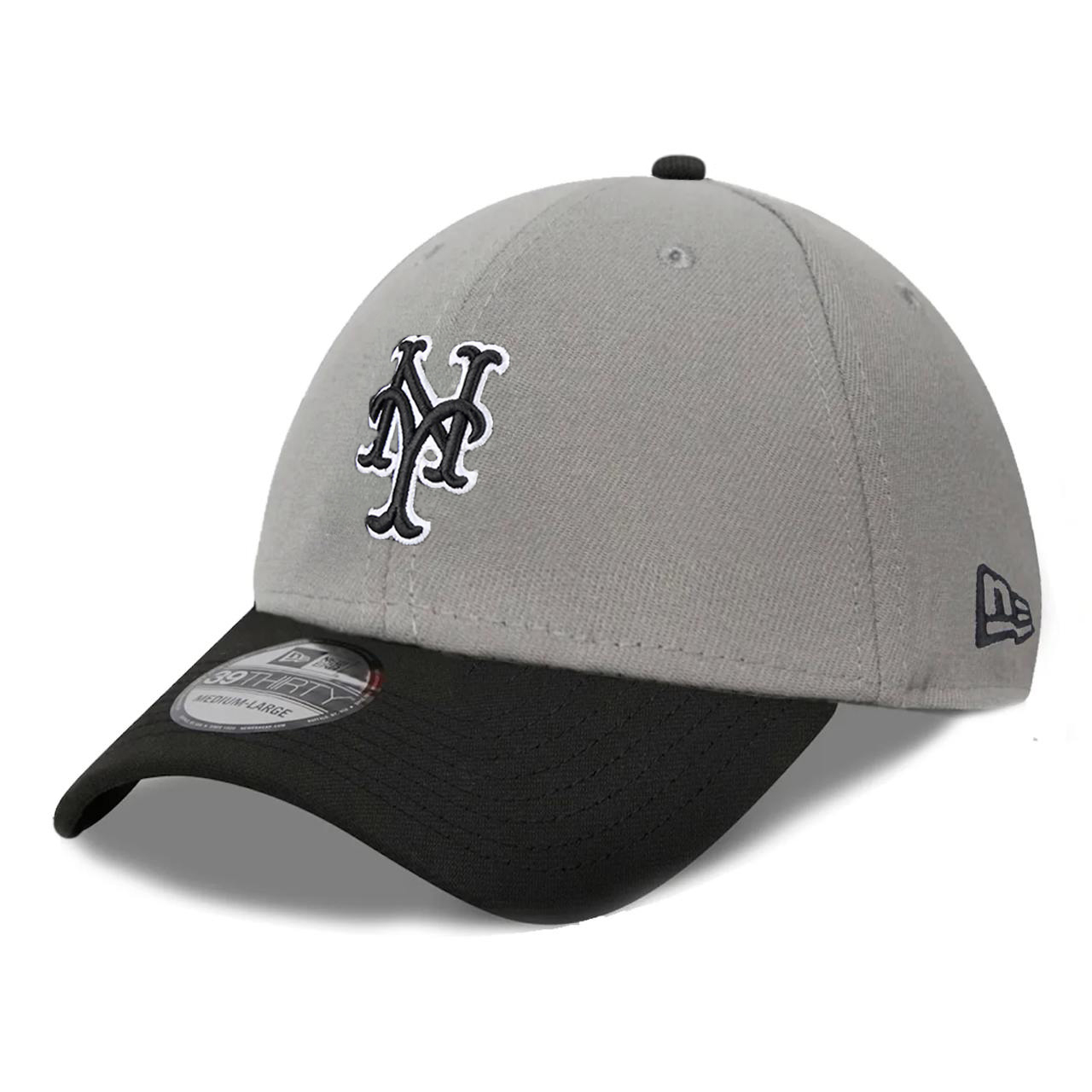 Бейсболка NEW ERA 39THIRTY MLB NEW YORK METS СЕРАЯ / ЧЕРНАЯ