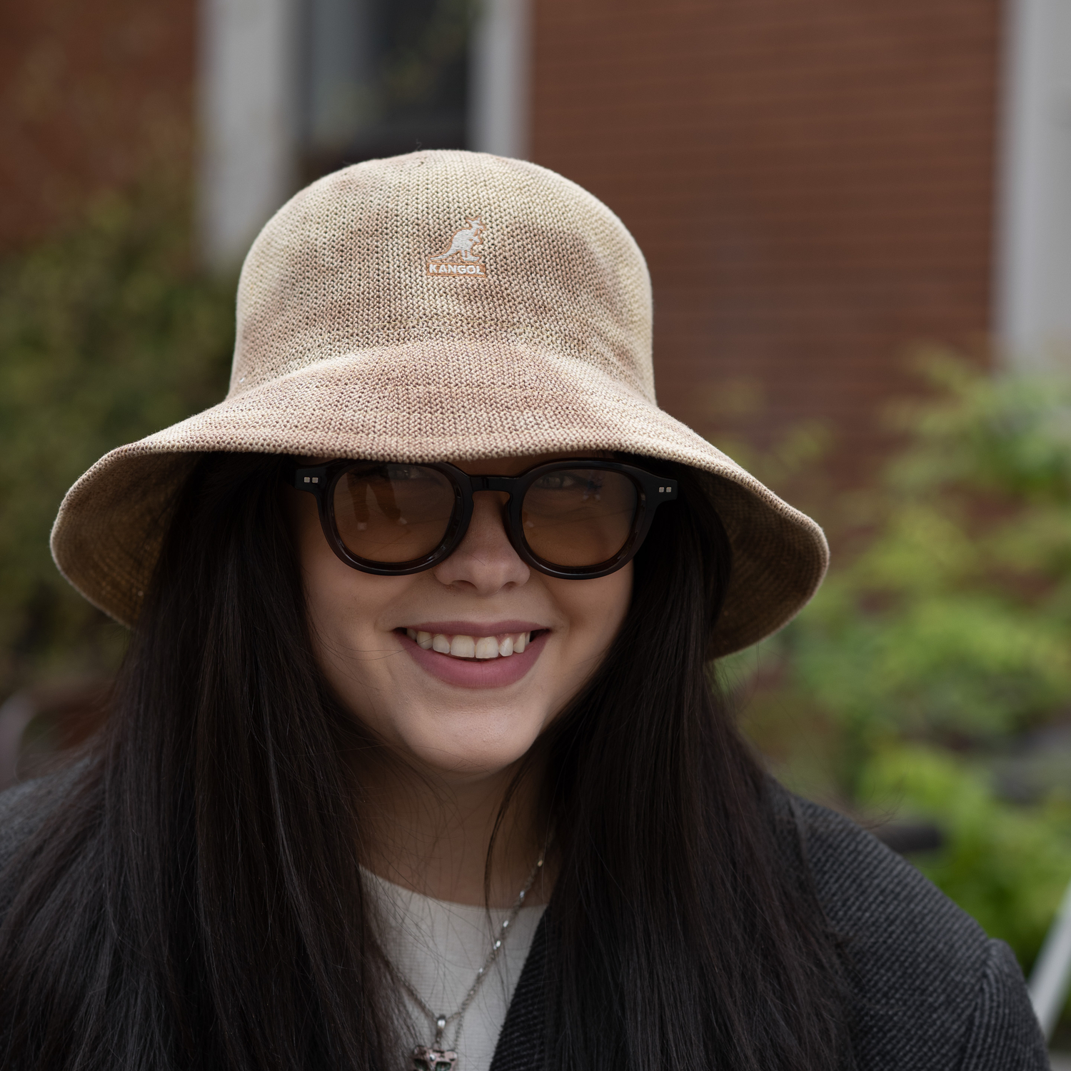 Панама KANGOL TIE DYE KNIT SUN HAT СВЕТЛО-КОРИЧНЕВАЯ