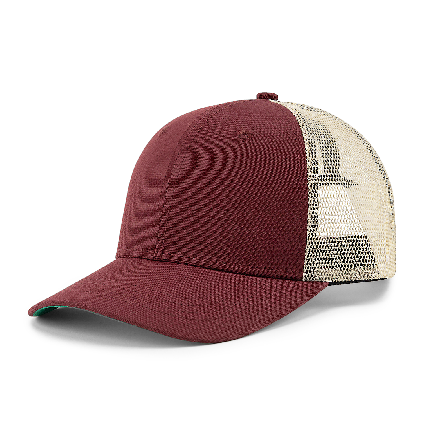 Бейсболка FAM.CAP TRUCKER 6 PANEL BLANK ВИННО-КРАСНАЯ / БЕЖЕВАЯ / ЗЕЛЕНЫЙ НИЗ