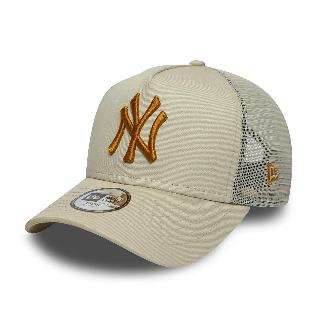 Детская бейсболка NEW ERA A-FRAME TRUCKER MLB NEW YORK YANKEES Бежевая