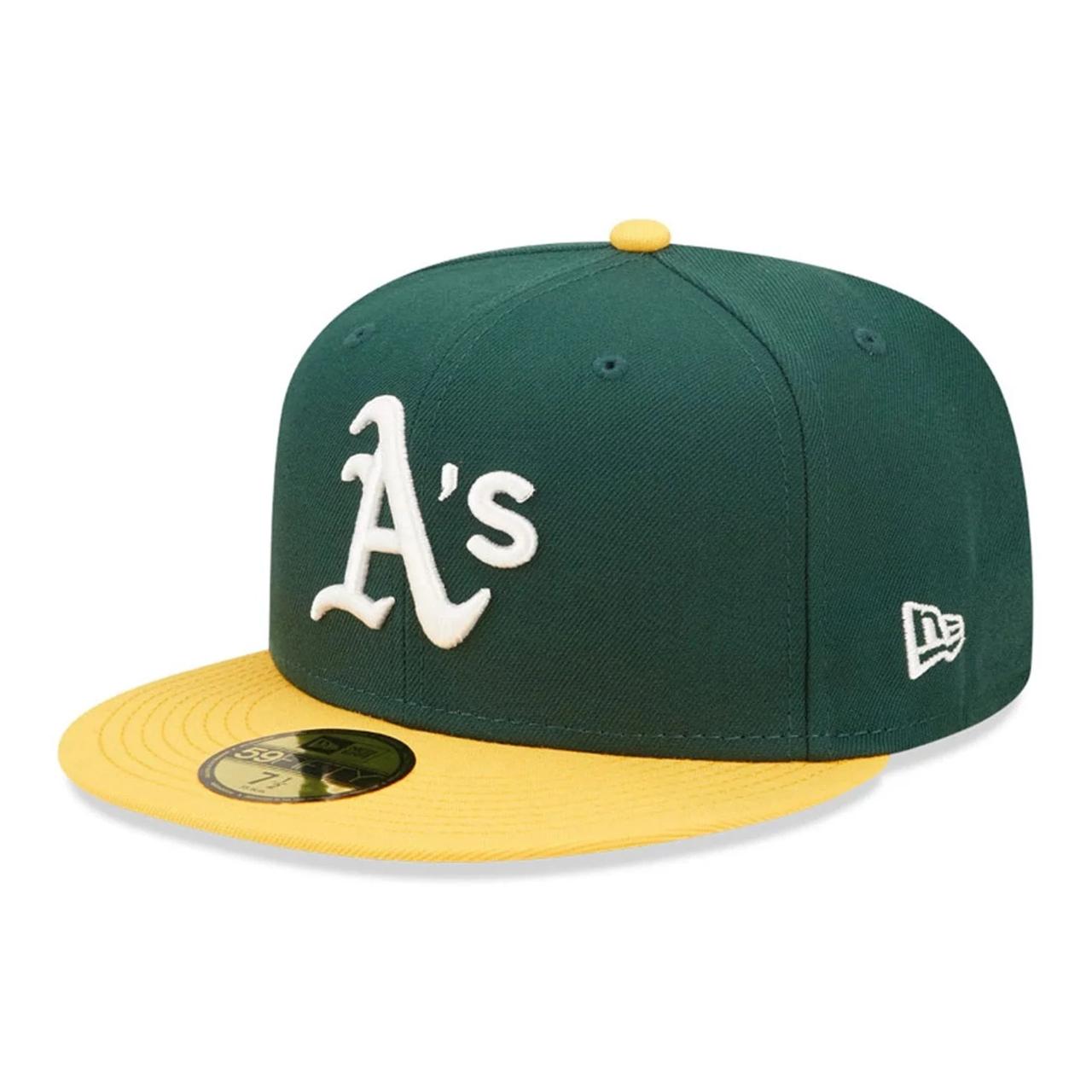 Бейсболка NEW ERA 59FIFTY MLB AUTHENTIC OAKLAND ATHLETICS ЗЕЛЕНАЯ / ЖЕЛТАЯ