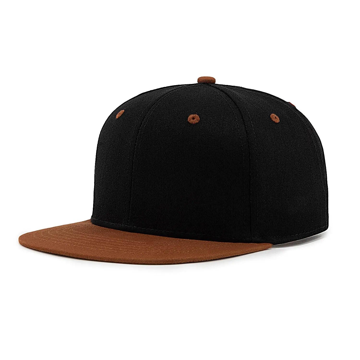 Бейсболка FAM.CAP SNAPBACK 6 PANEL BLANK ЧЕРНАЯ / КОРИЧНЕВАЯ