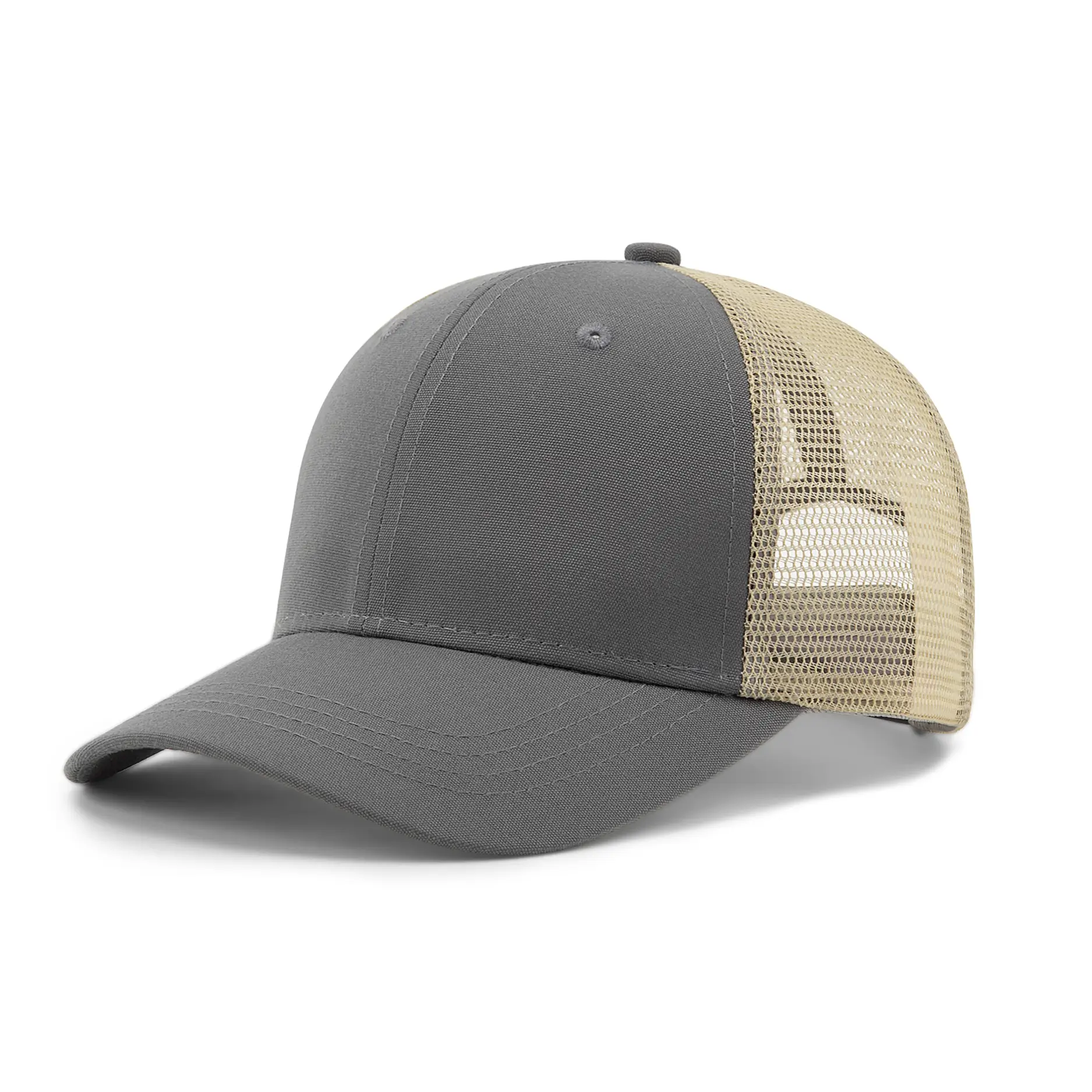 Бейсболка FAM.CAP TRUCKER 6 PANEL BLANK СЕРАЯ / БЕЖЕВАЯ