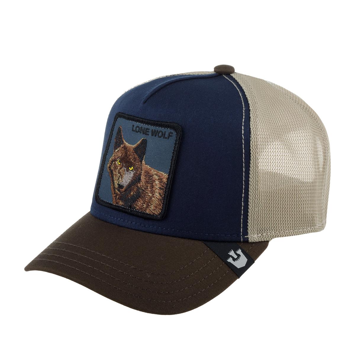 Бейсболка GOORIN BROTHERS TRUCKER LONE WOLF СИНЯЯ / КОРИЧНЕВАЯ