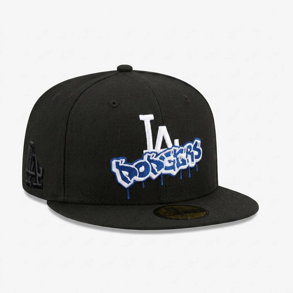 Бейсболка New Era 59FIFTY MLB LOS ANGELES DODGERS GRAFFITI черный, серый низ