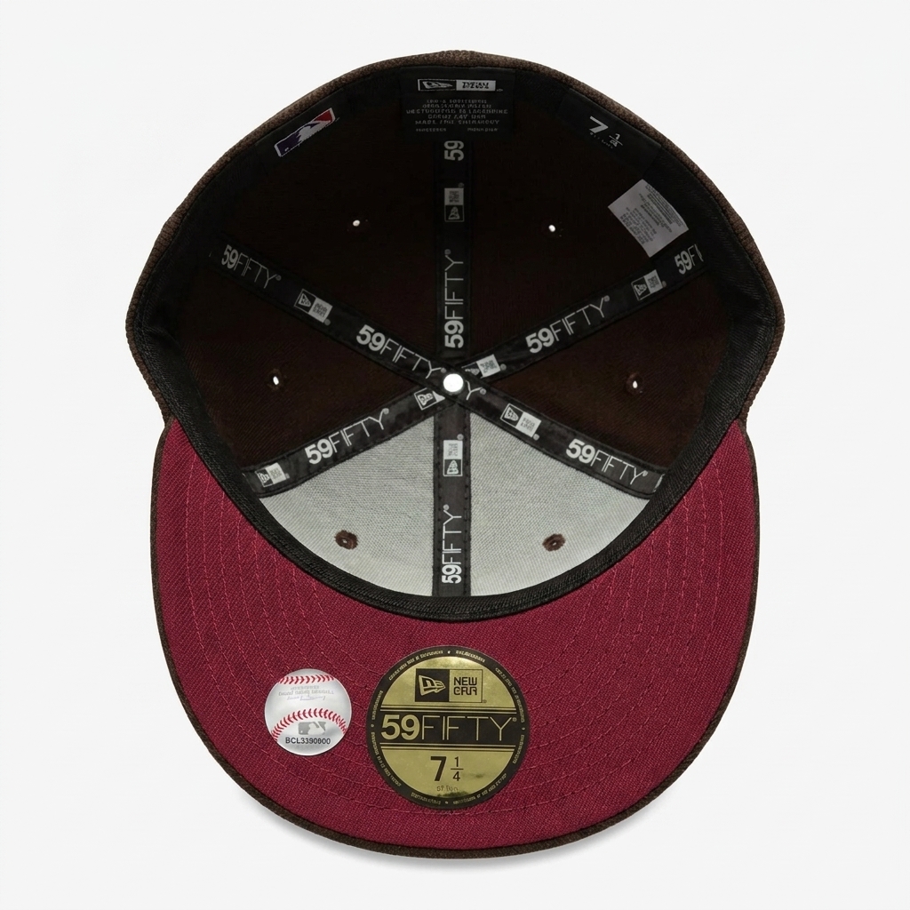Бейсболка New Era 59FIFTY MLB LOS ANGELES DODGERS CORDUROY коричневый, бордовый низ