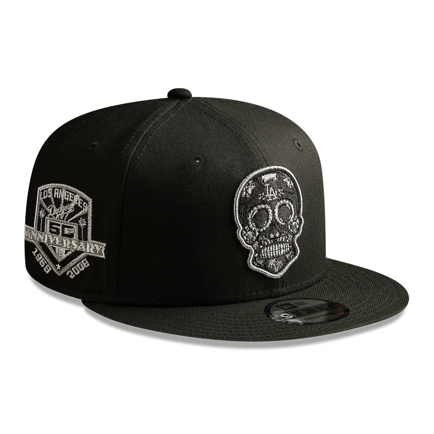 Бейсболка New Era 9FIFTY MLB LOS ANGELES DODGERS SUGAR SKULL черный, серый низ