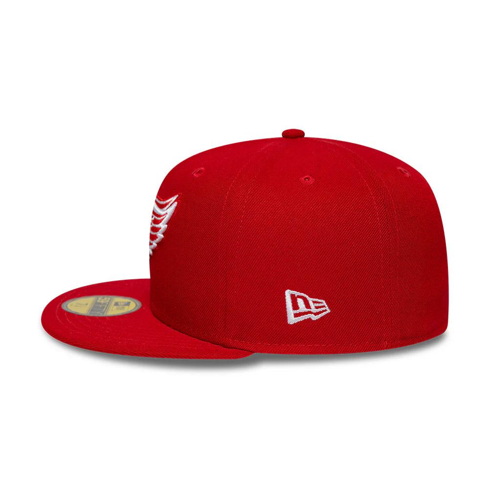 Бейсболка New Era 59FIFTY NHL DETROIT RED WINGS красная, серый низ