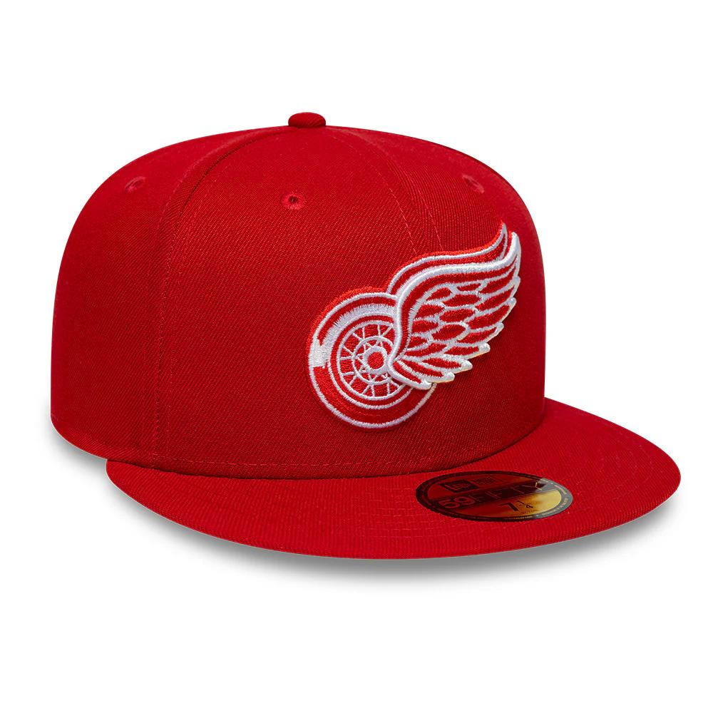 Бейсболка New Era 59FIFTY NHL DETROIT RED WINGS красная, серый низ