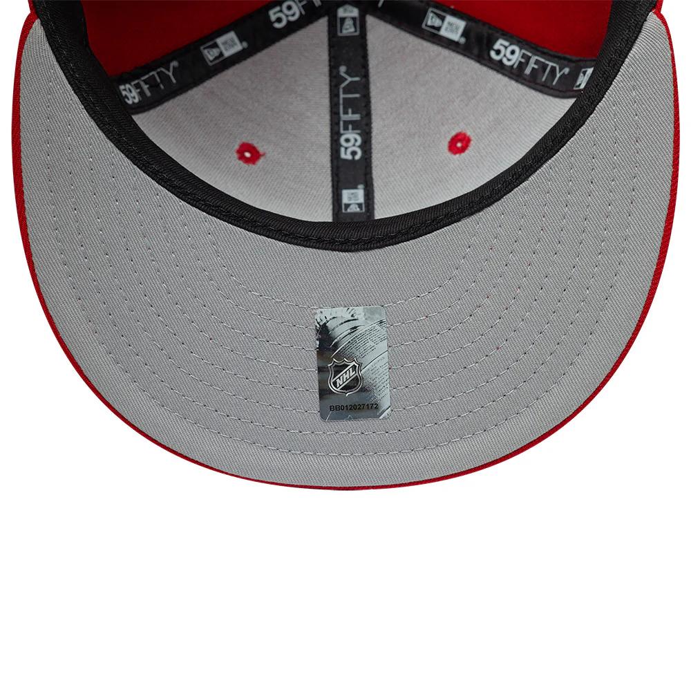 Бейсболка New Era 59FIFTY NHL DETROIT RED WINGS красная, серый низ