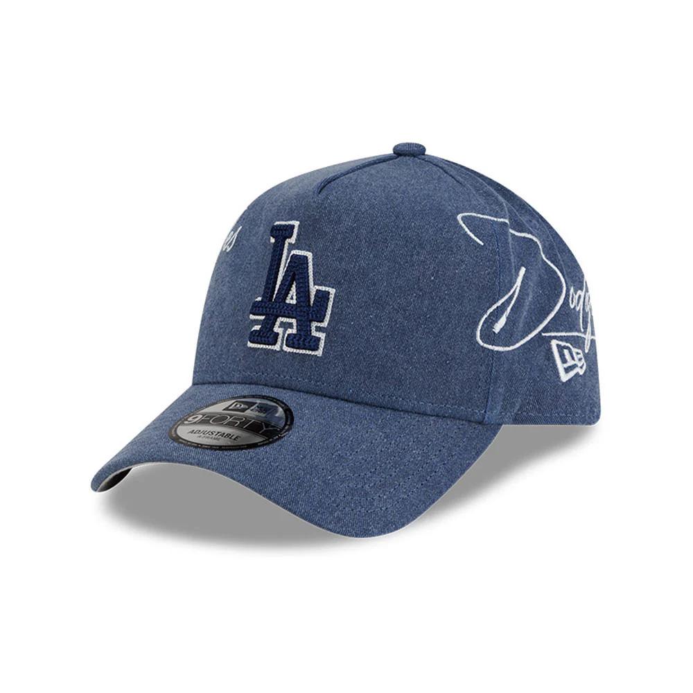 Бейсболка New Era 9FORTY A-FRAME MLB LOS ANGELES DODGERS HEATHER синяя, серый низ