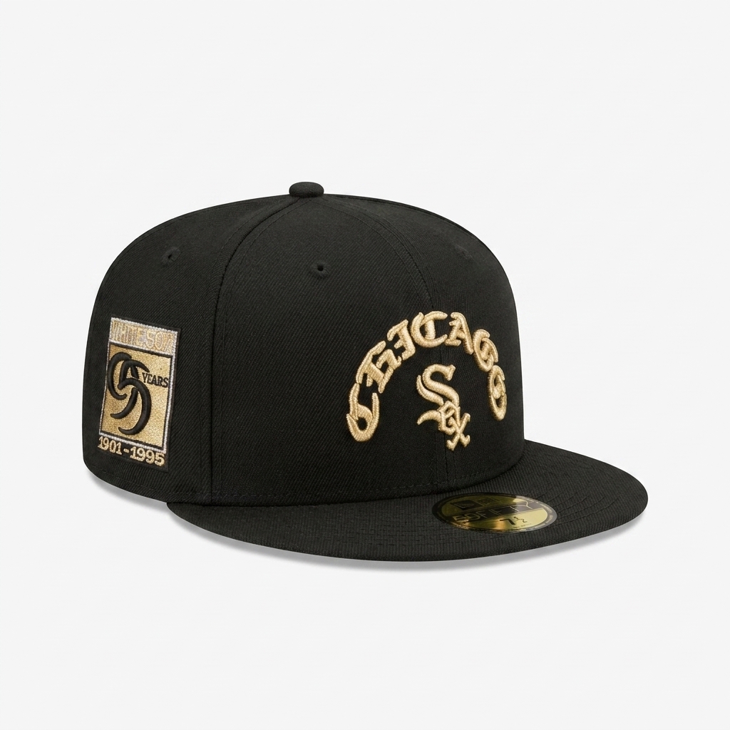 Бейсболка New Era 59FIFTY MLB CHICAGO WHITE SOX 95YEARS черный, серый низ