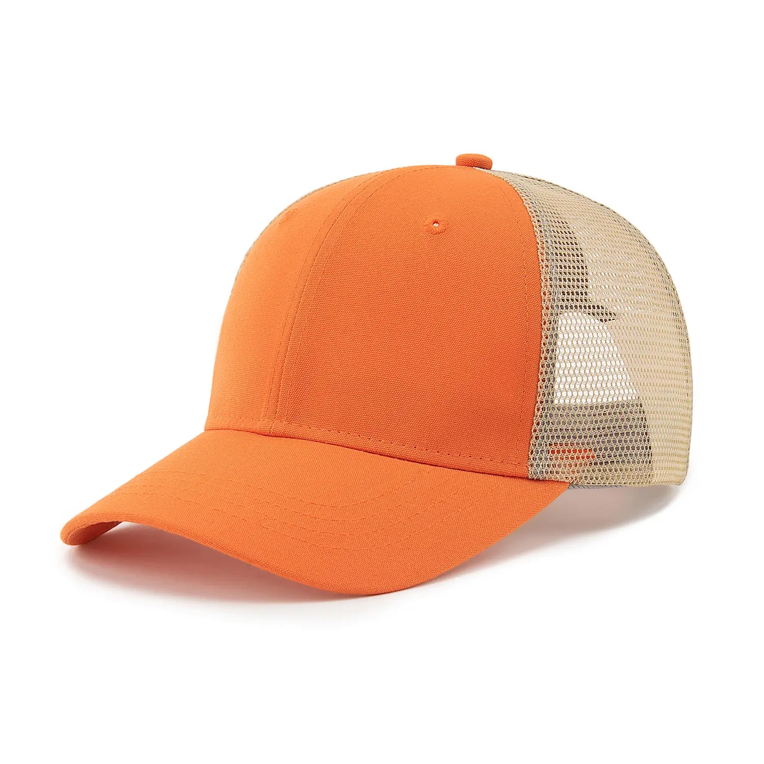 Бейсболка FAM.CAP TRUCKER 6 PANEL BLANK ОРАНЖЕВАЯ / БЕЖЕВАЯ