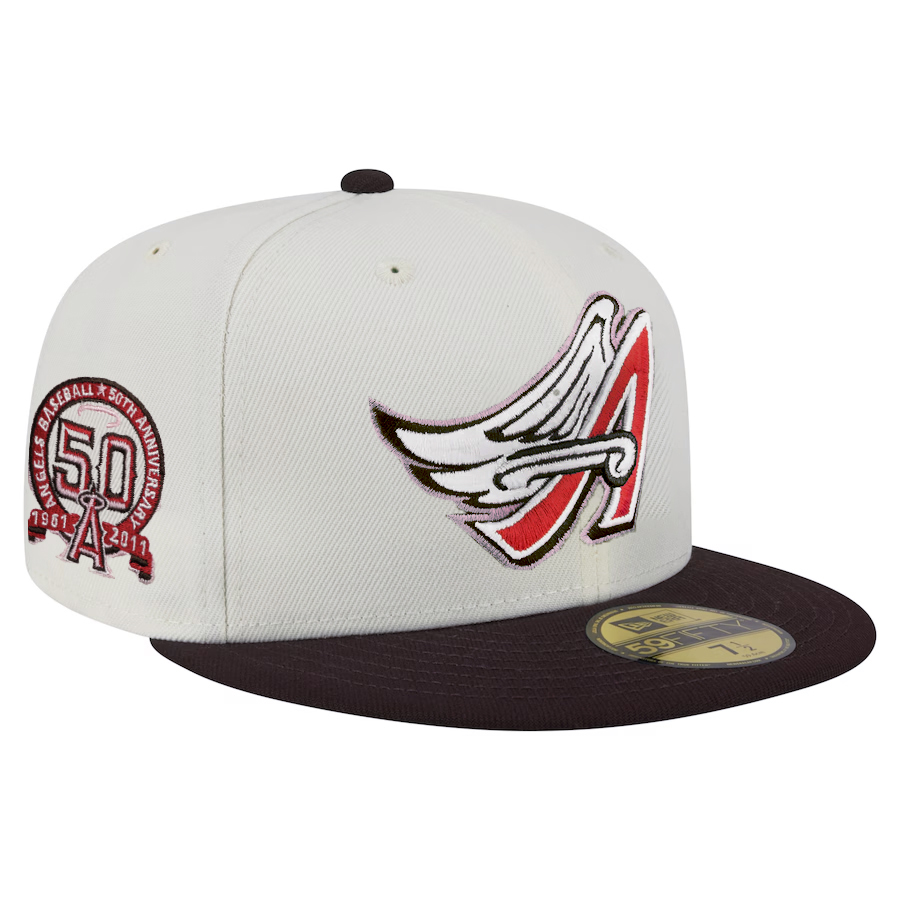Бейсболка NEW ERA 59FIFTY MLB ANAHEIM ANGELS 50TH ANNIVERSARY TWO TONE / RED UV
