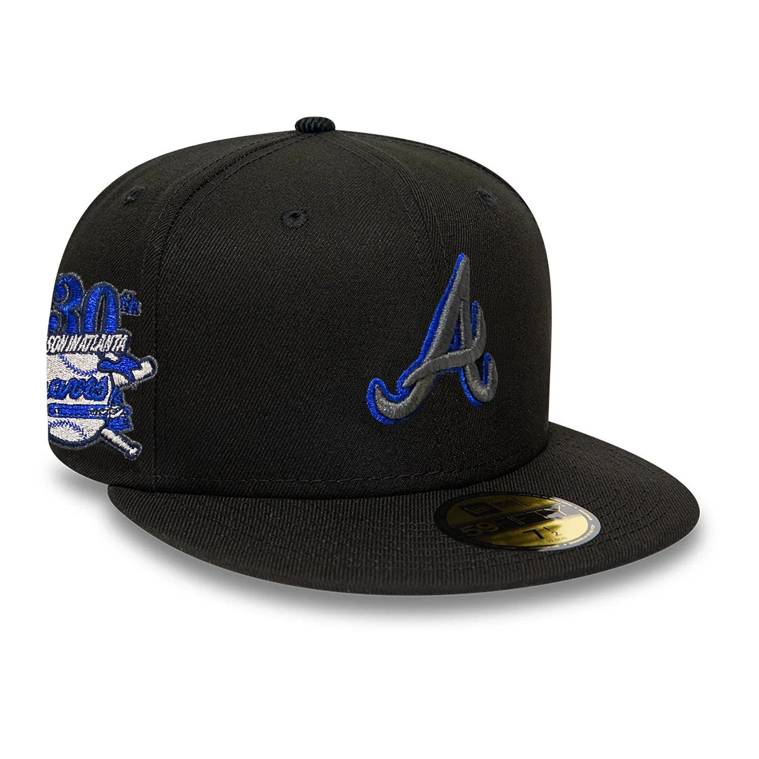 Бейсболка NEW ERA 59FIFTY MLB ATLANTA BRAVES ЧЕРНАЯ / СЕРЕБРИСТЫЙ НИЗ