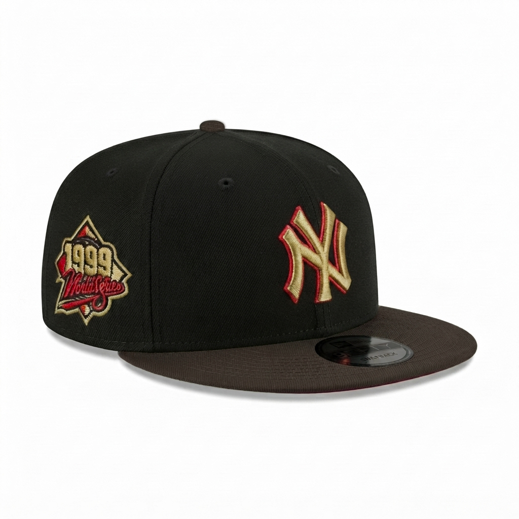 Бейсболка NEW ERA 9FIFTY SNAPBACK MLB NEW YORK YANKEES WORLD SERIES 1999 ЧЕРНАЯ / КОРИЧНЕВАЯ / КРАСНЫЙ НИЗ