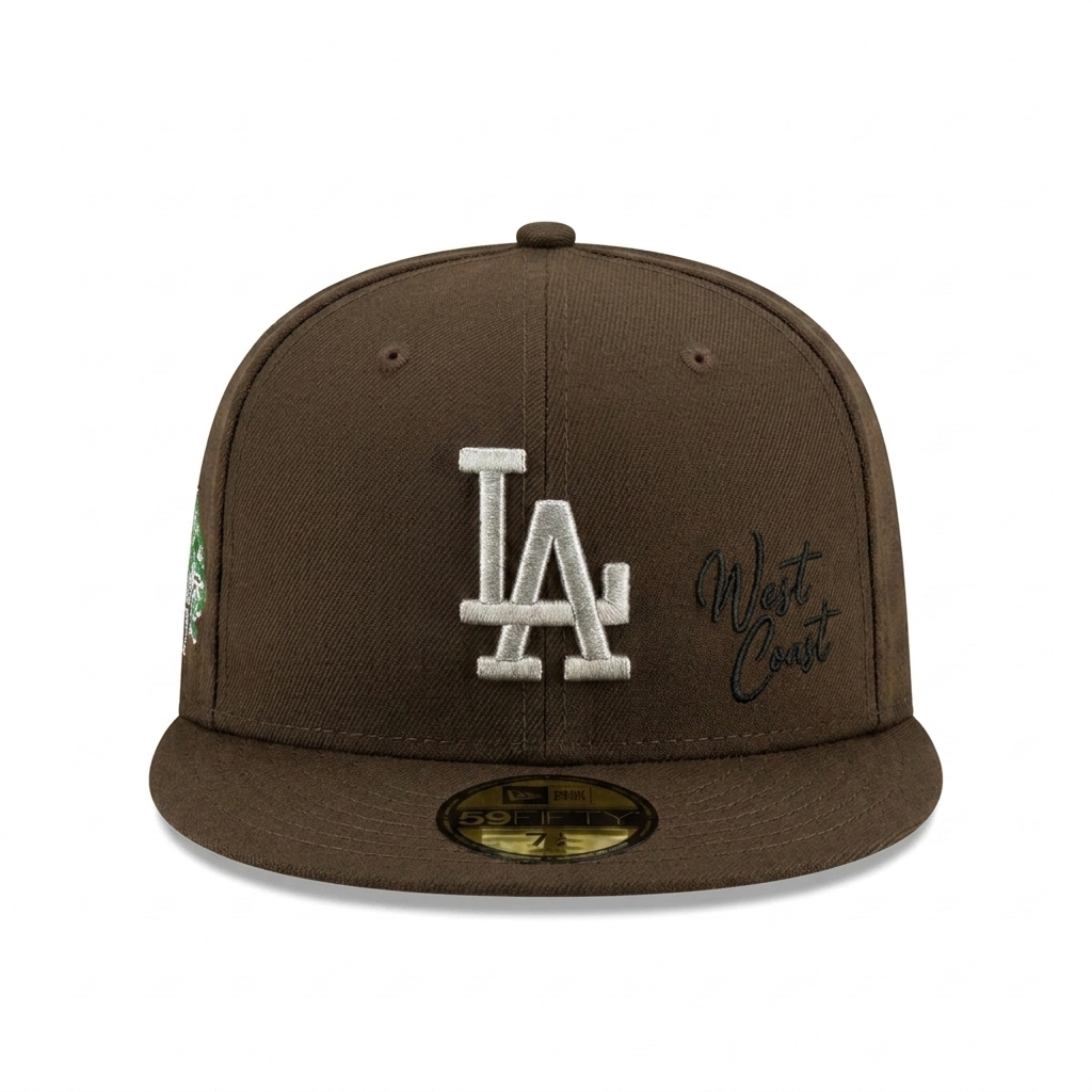 Бейсболка NEW ERA 59FIFTY MLB LOS ANGELES DODGERS КОРИЧНЕВЫЙ / ЧЕРНЫЙ / ЗЕЛЕНЫЙ НИЗ