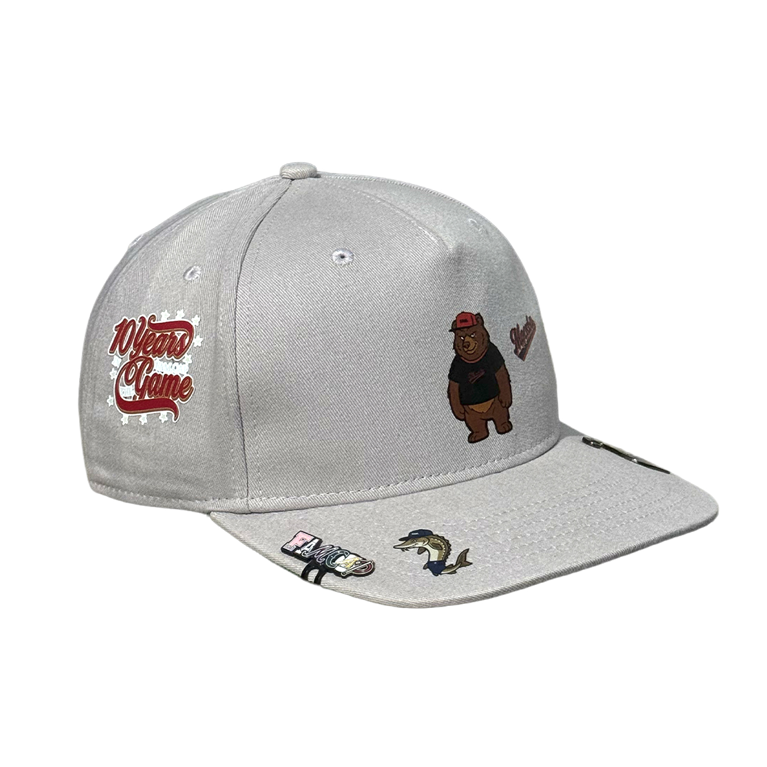 Бейсболка FAM.CAP CUSTOM SNAPBACK 5 PANEL СЕРАЯ / ЗЕЛЕНЫЙ НИЗ