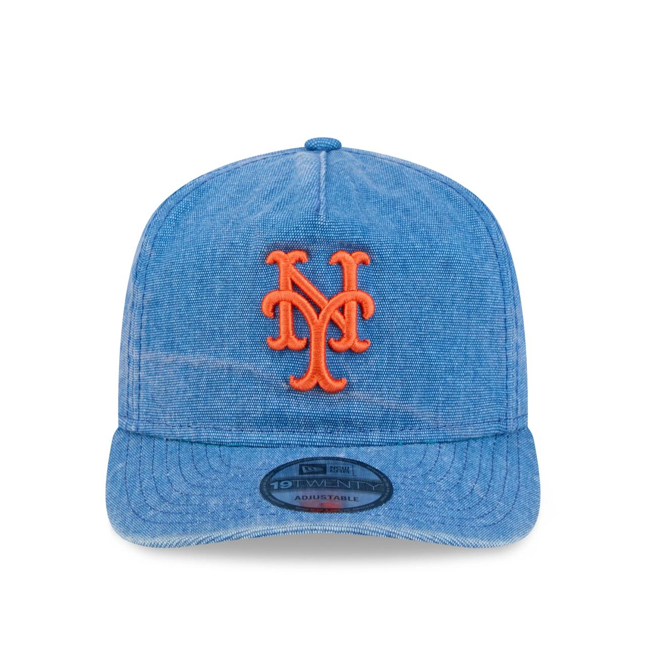 Бейсболка NEW ERA 19TWENTY MLB NEW YORK METS WASHED СИНЯЯ / ЗЕЛЕНЫЙ НИЗ