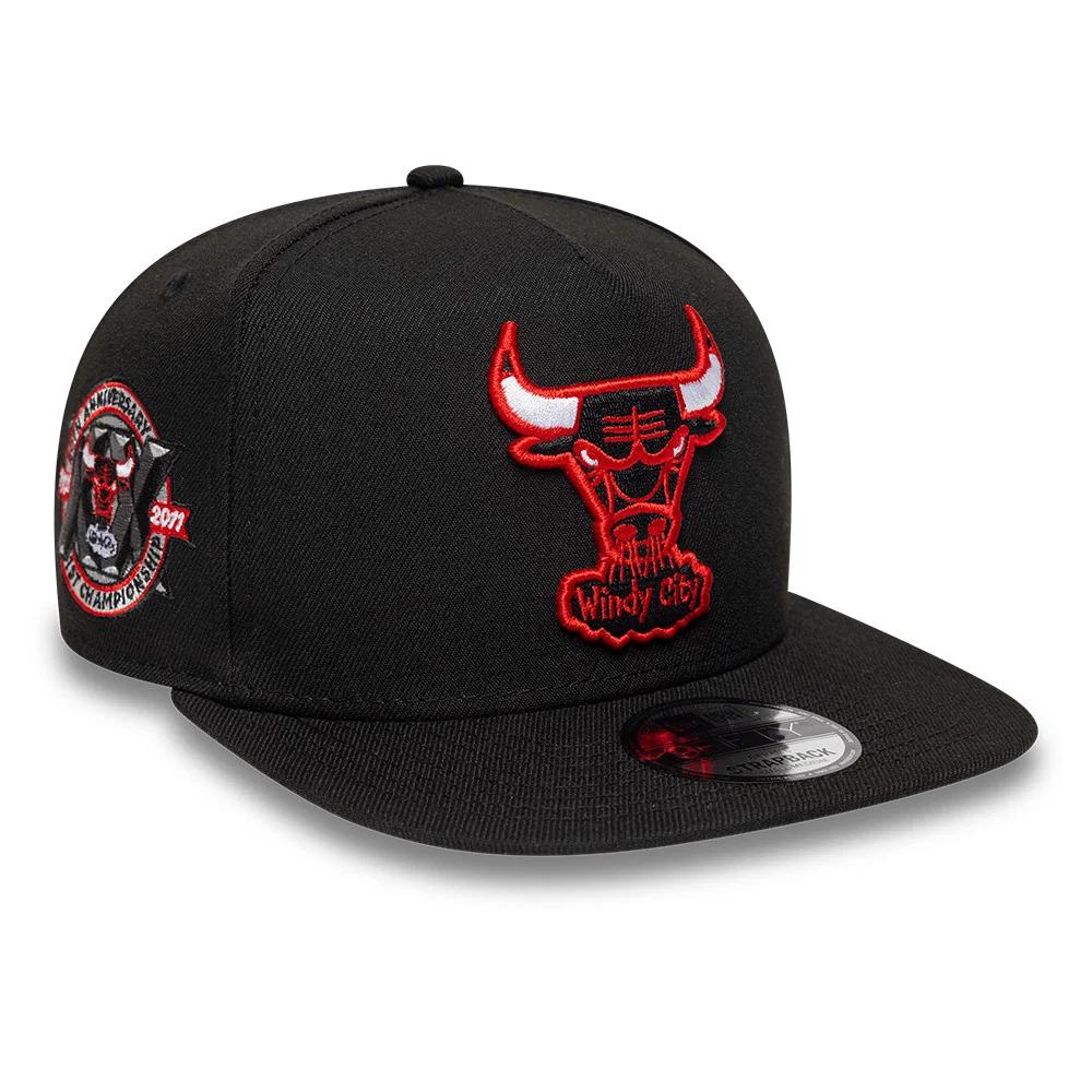 Бейсболка NEW ERA 9FIFTY A-FRAME NBA CHICAGO BULLS HARDWOOD COLLECTION ЧЕРНАЯ / СЕРЫЙ НИЗ
