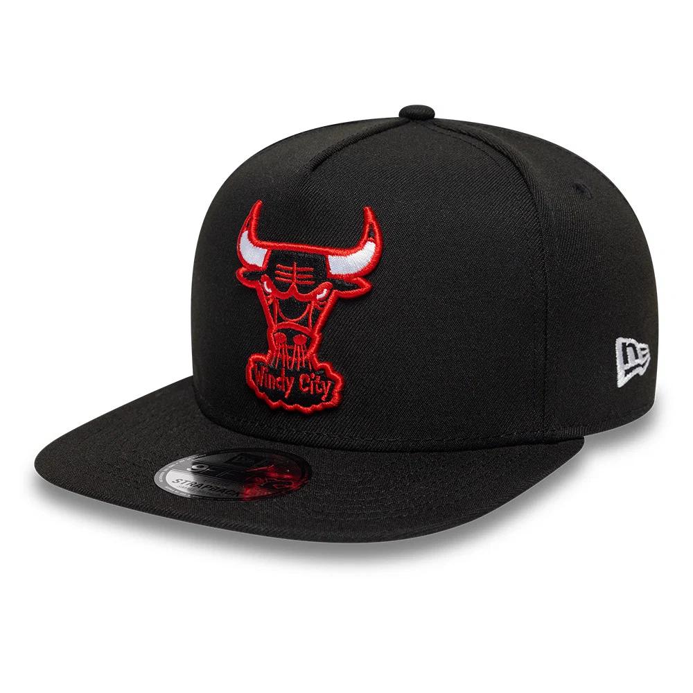 Бейсболка NEW ERA 9FIFTY A-FRAME NBA CHICAGO BULLS HARDWOOD COLLECTION ЧЕРНАЯ / СЕРЫЙ НИЗ