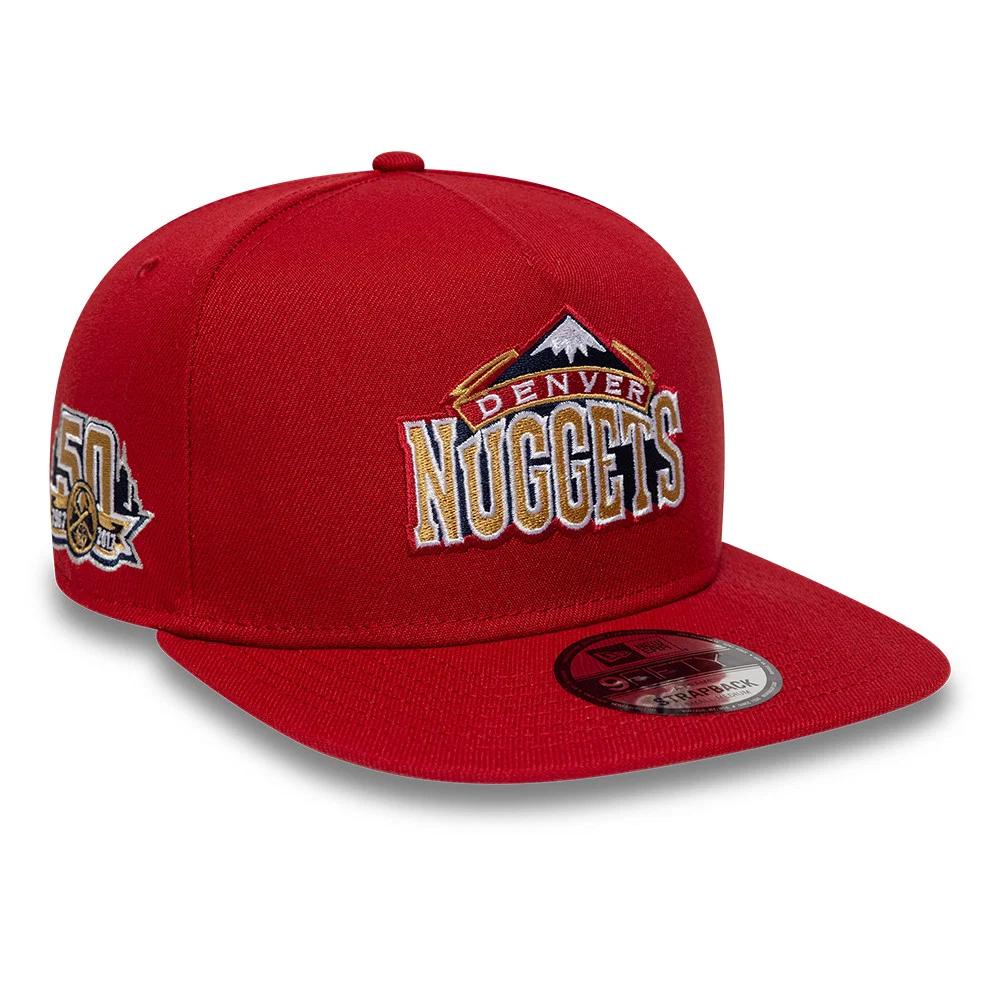 Бейсболка NEW ERA 9FIFTY A-FRAME NBA DENVER NUGGETS HARDWOOD COLLECTION КРАСНАЯ / СЕРЫЙ НИЗ