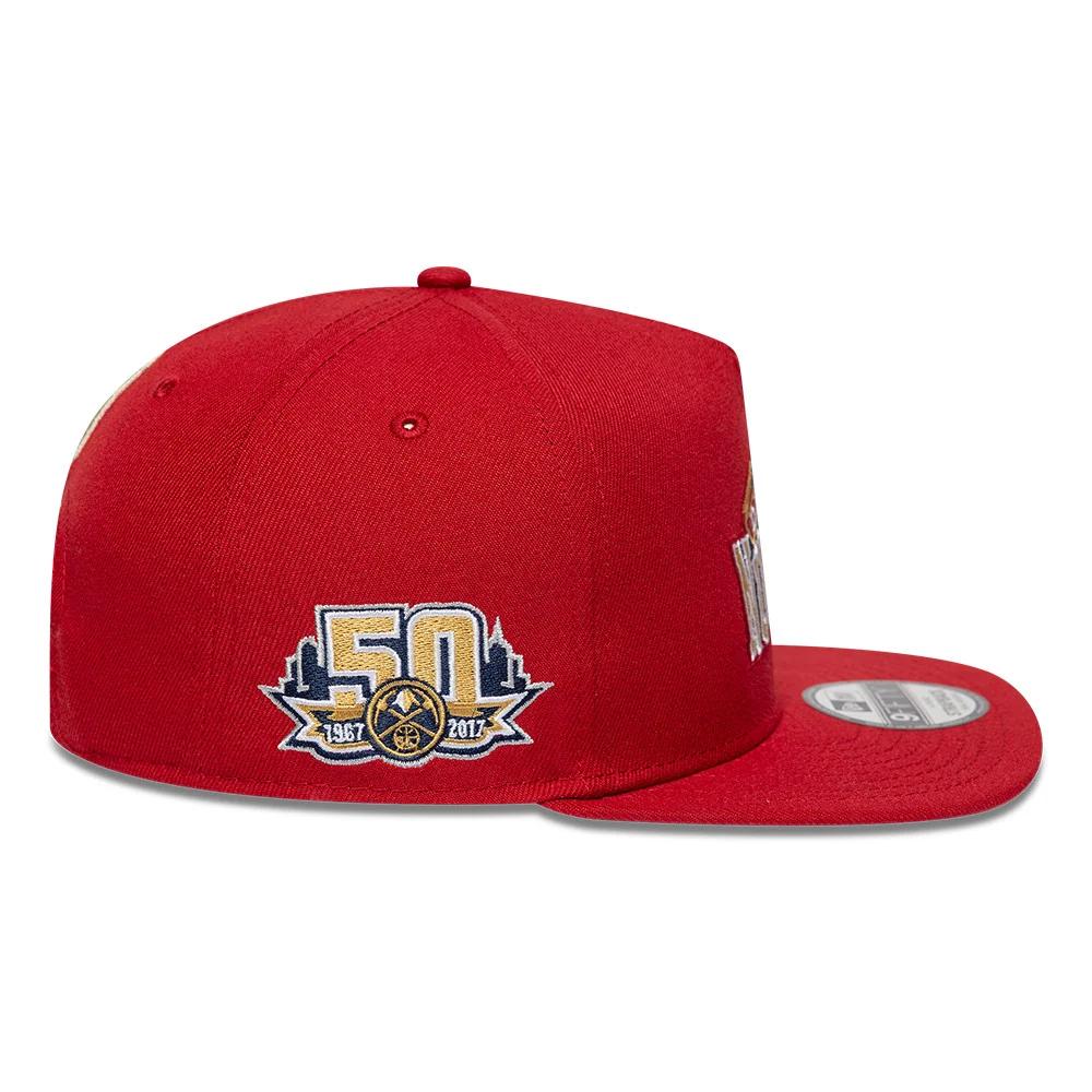 Бейсболка NEW ERA 9FIFTY A-FRAME NBA DENVER NUGGETS HARDWOOD COLLECTION КРАСНАЯ / СЕРЫЙ НИЗ