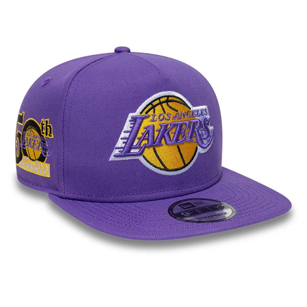 Бейсболка NEW ERA 9FIFTY A-FRAME NBA LOS ANGELES LAKERS HARDWOOD COLLECTION ФИОЛЕТОВАЯ / СЕРЫЙ НИЗ