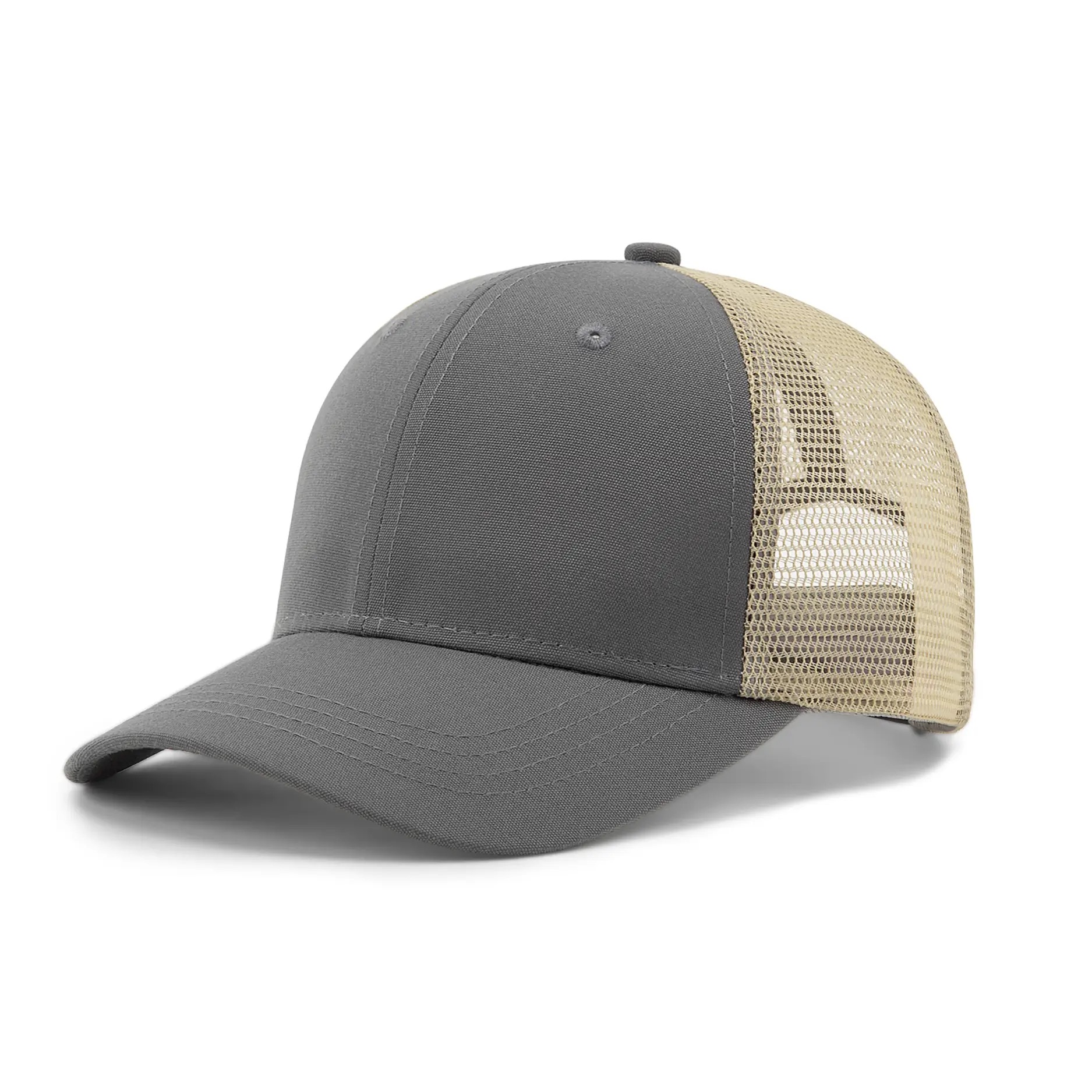 Бейсболка FAM.CAP TRUCKER 6 PANEL BLANK СЕРАЯ / БЕЖЕВАЯ