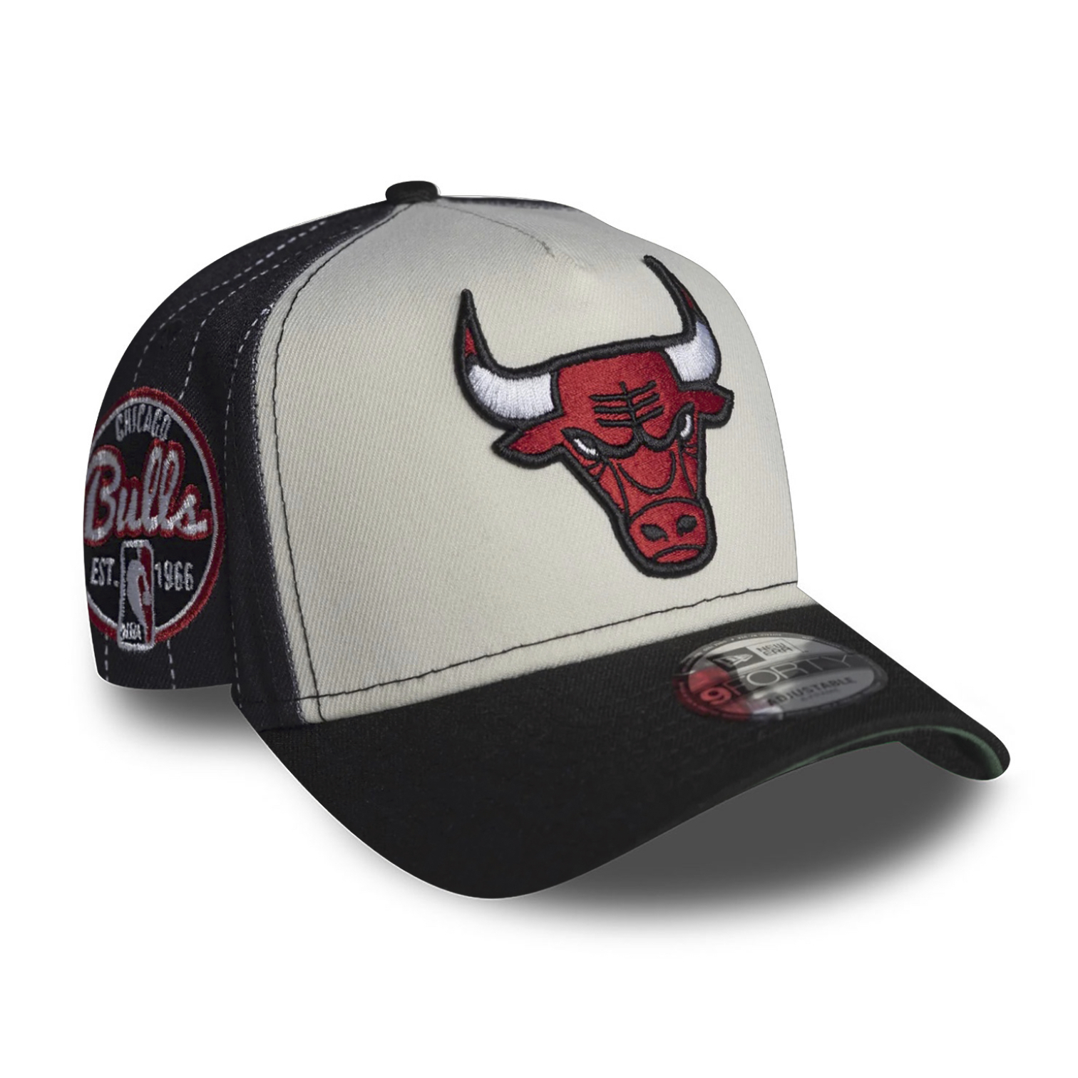 Бейсболка NEW ERA 9FORTY A-FRAME NBA CHICAGO BULLS БЕЖЕВАЯ / ЧЕРНАЯ / ЗЕЛЕНЫЙ НИЗ