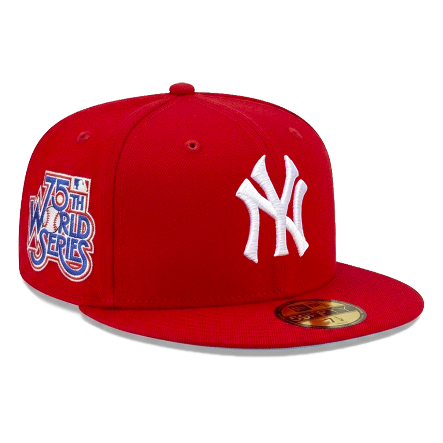 Бейсболка NEW ERA 59FIFTY MLB NEW YORK YANKEES КРАСНАЯ / ГОЛУБОЙ НИЗ