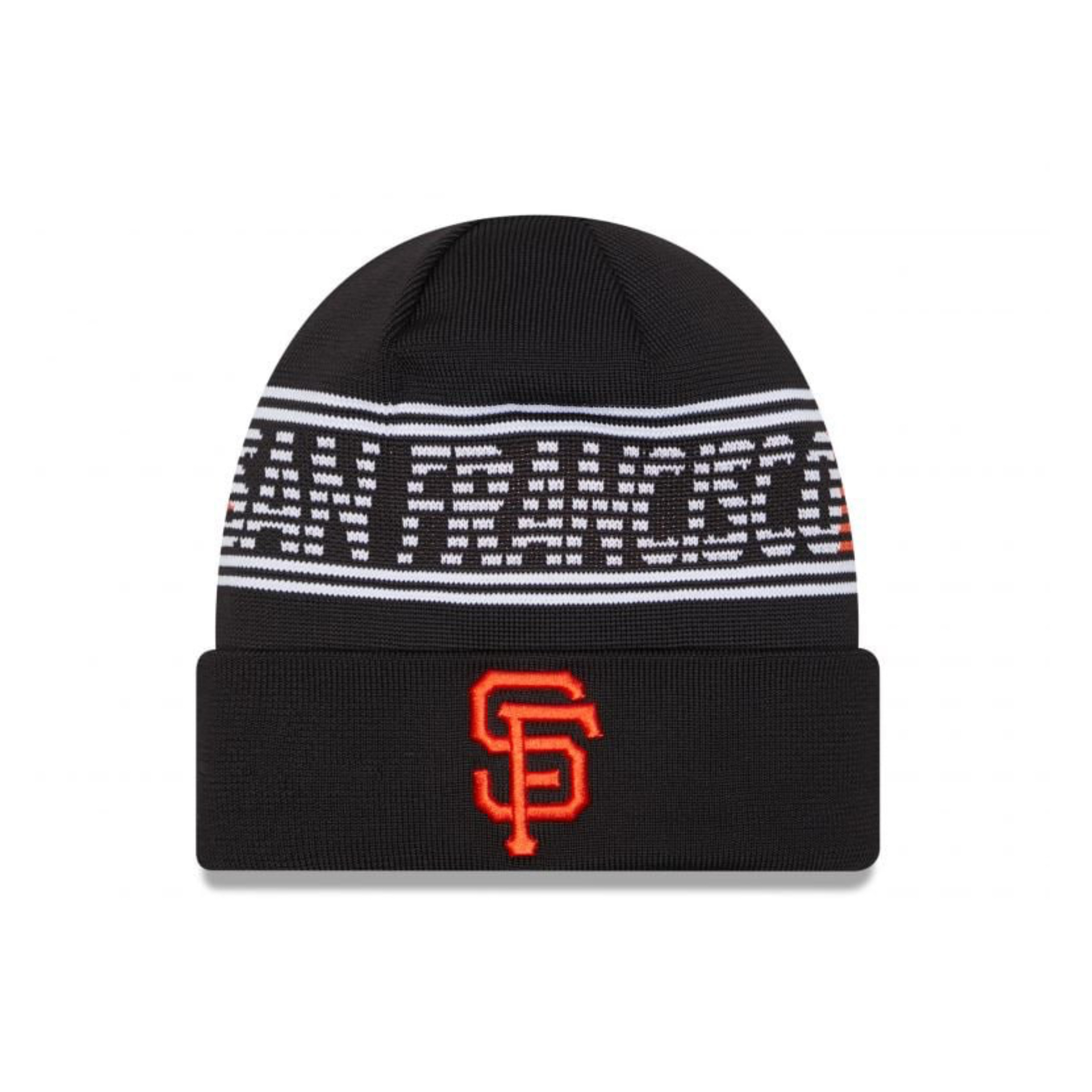 Шапка NEW ERA BEANIE KNIT MLB SAN FRANCISCO GIANTS ЧЕРНАЯ / БЕЛАЯ / ОРАНЖЕВАЯ