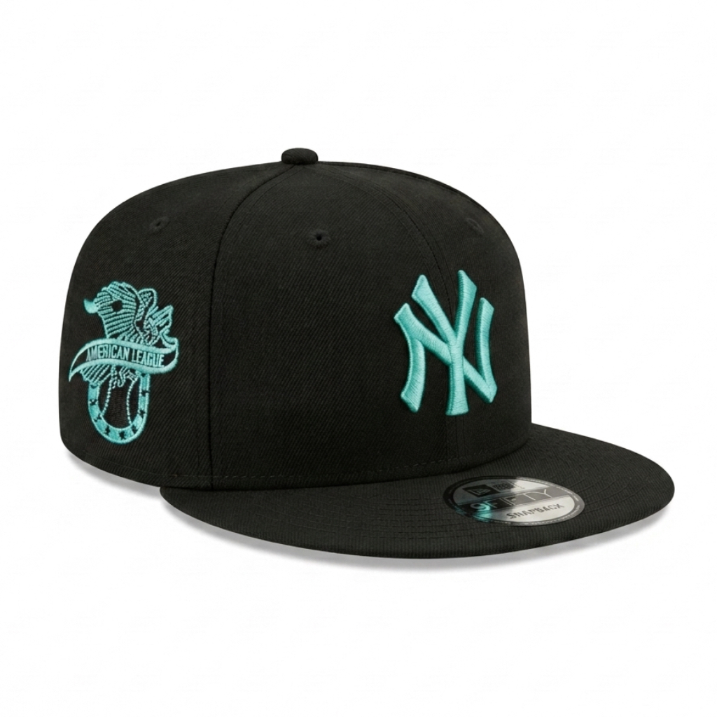 Бейсболка NEW ERA 9FIFTY SNAPBACK MLB NEW YORK YANKEES ЧЕРНАЯ / МЯТНАЯ / СЕРЫЙ НИЗ