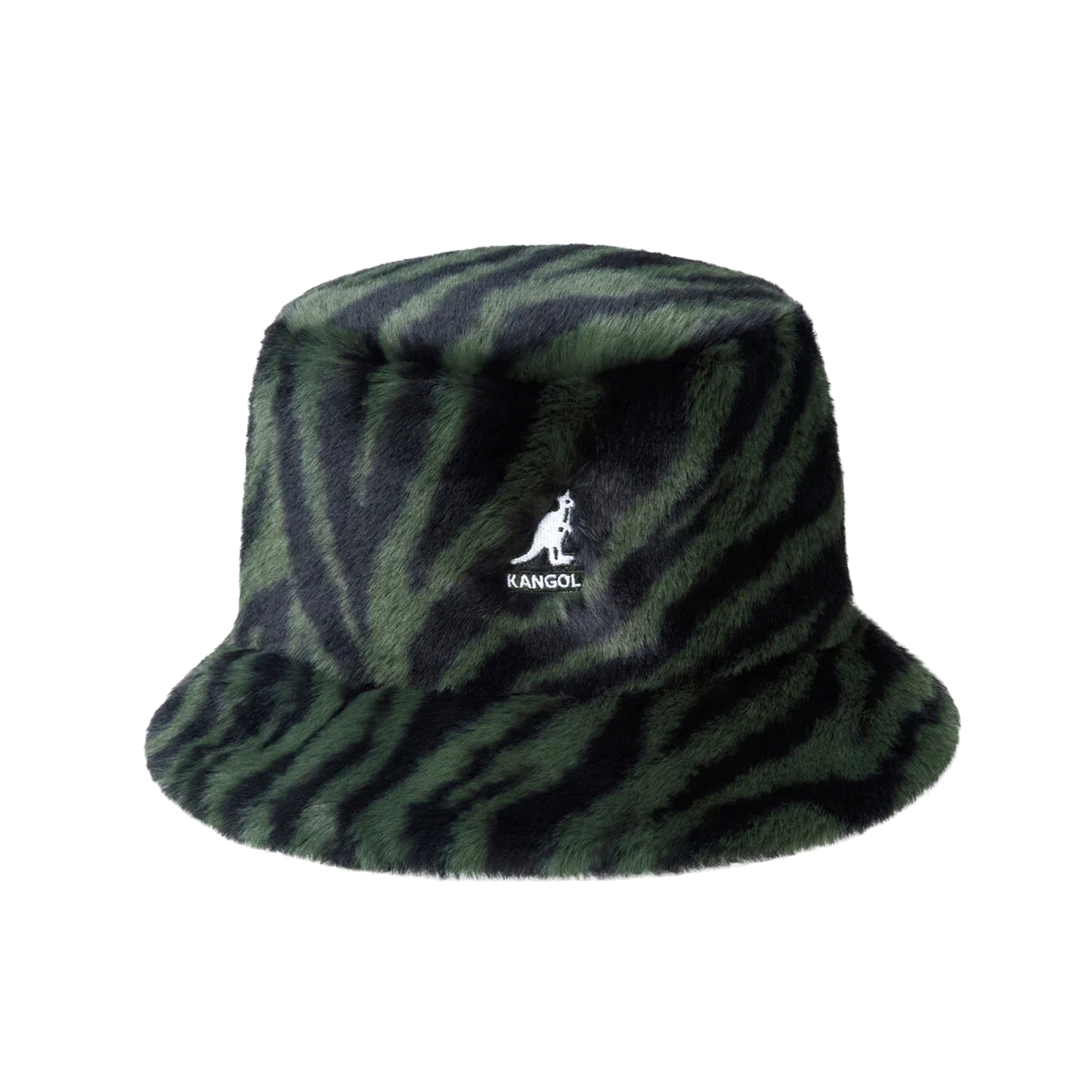 Панама KANGOL FAUX FUR BUCKET ОЛИВКОВАЯ ЗЕБРА
