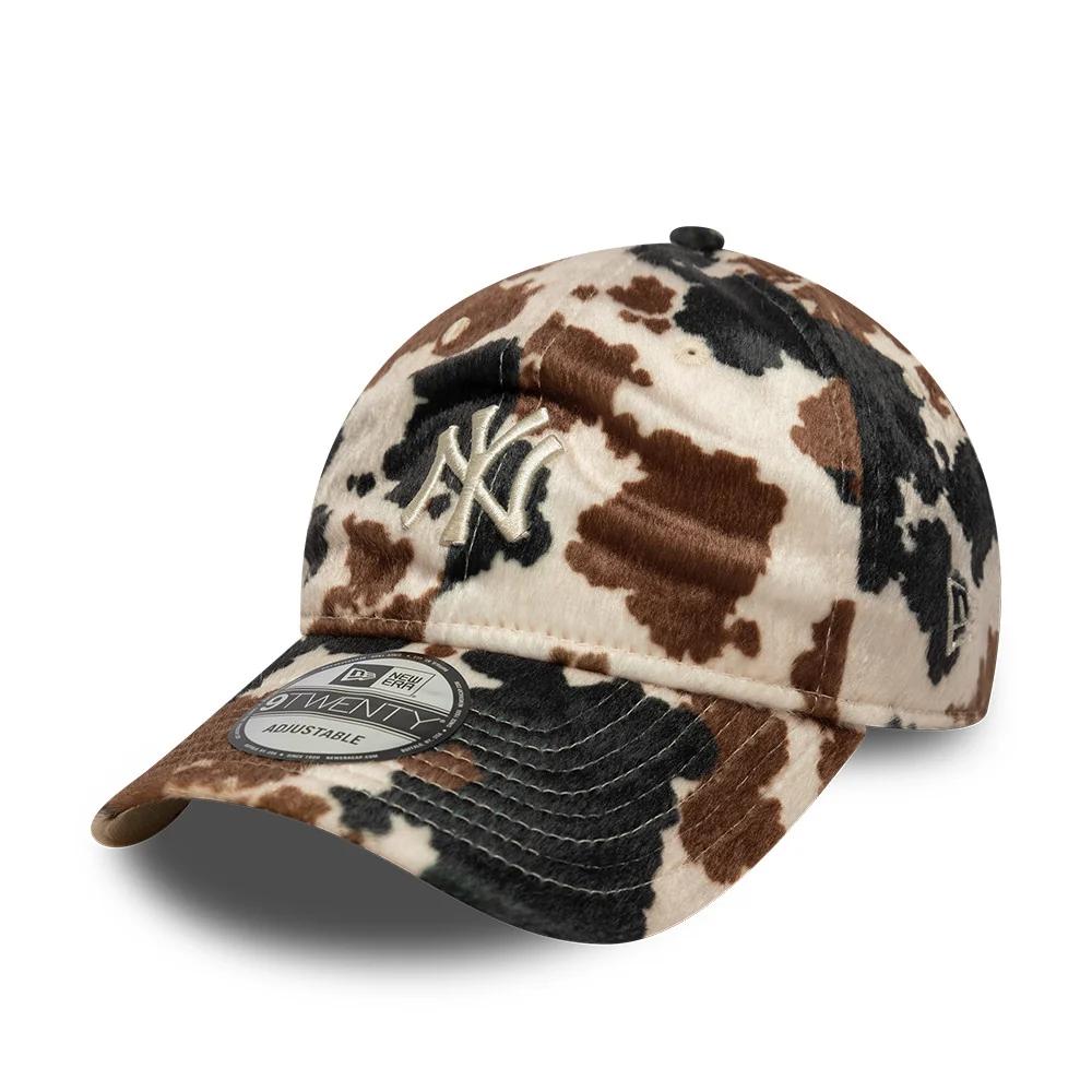 Бейсболка NEW ERA 9TWENTY MLB NEW YORK YANKEES ANIMAL PRINT бежевая, коричневая