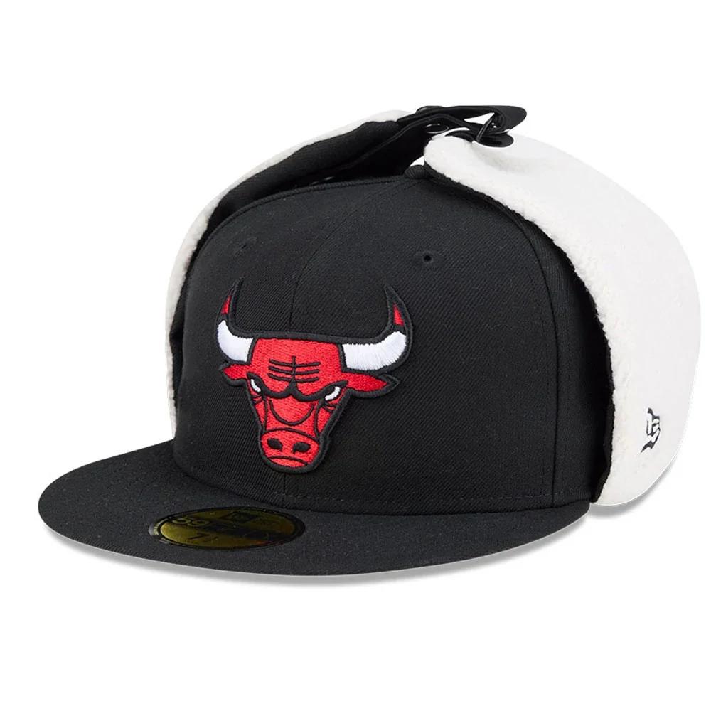 Бейсболка ушанка NEW ERA 59FIFTY NBA CHICAGO BULLS DOGEAR черная