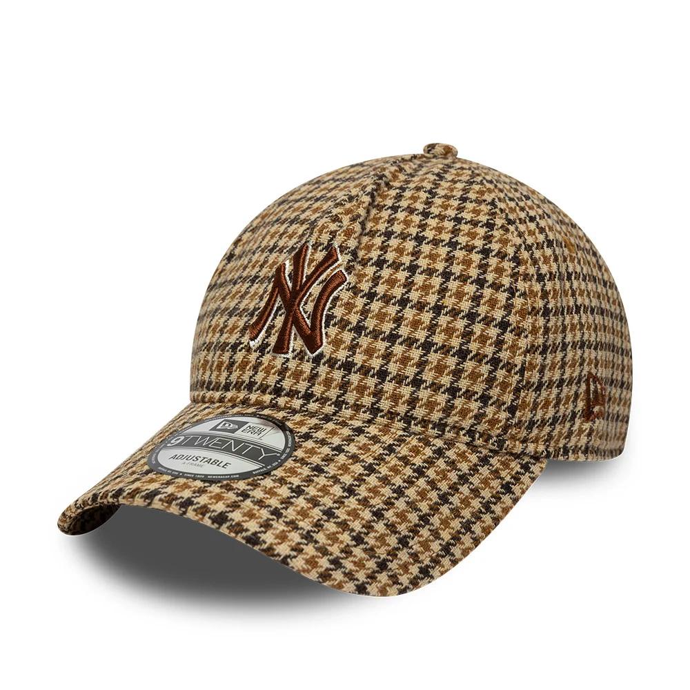 Бейсболка NEW ERA 9TWENTY A-FRAME MLB NEW YORK YANEES CHECKERED коричневая