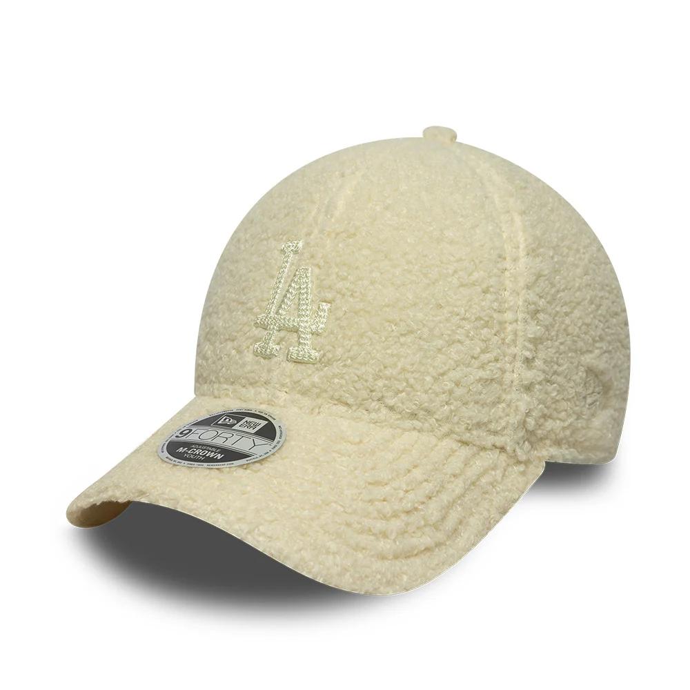 Детская бейсболка NEW ERA 9FORTY M-CROWN KIDS MLB LOS ANGELES DODGERS BORG бежевая
