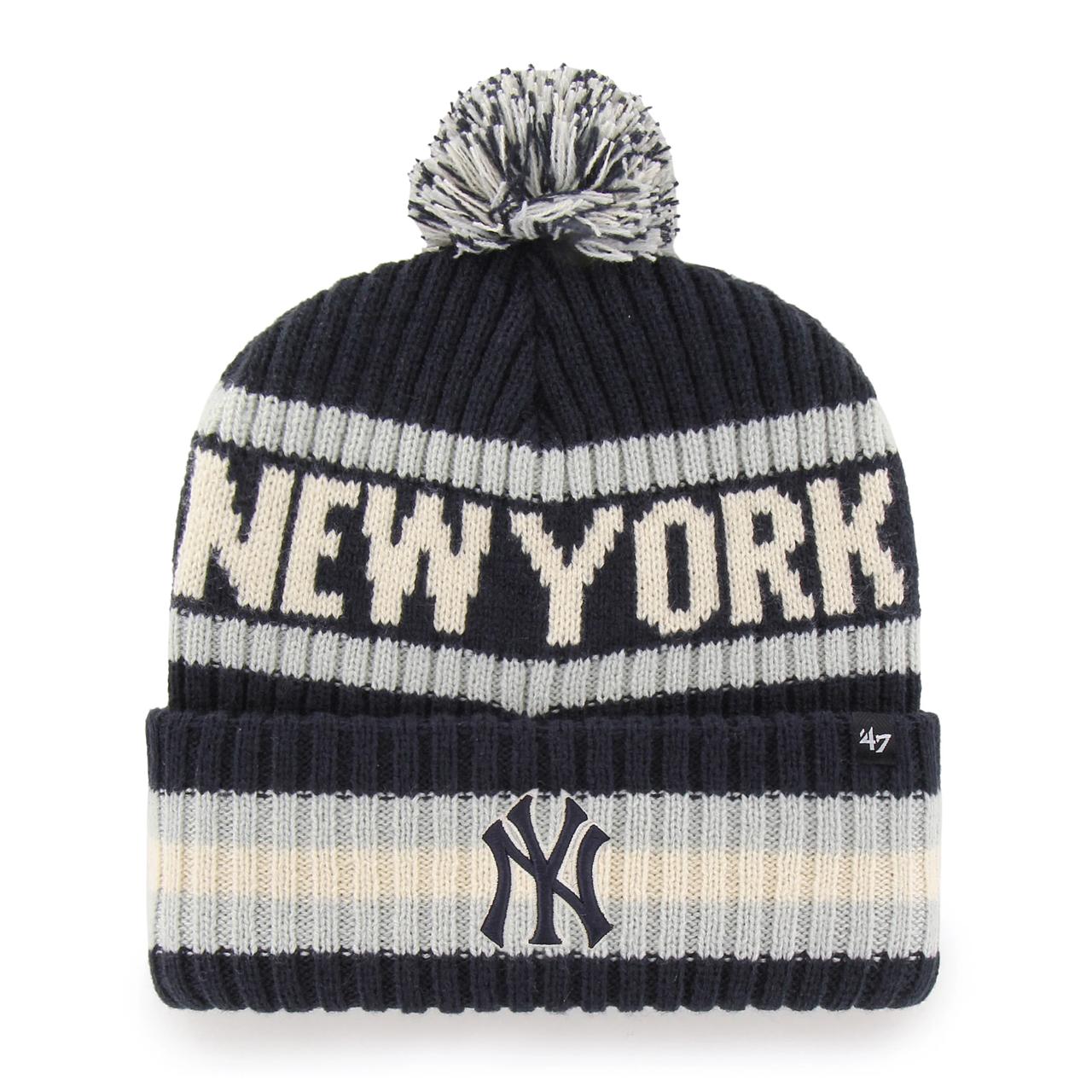 Шапка '47 CUFF KNIT BEANIE MLB NEW YORK YANKEES черная, полосатая